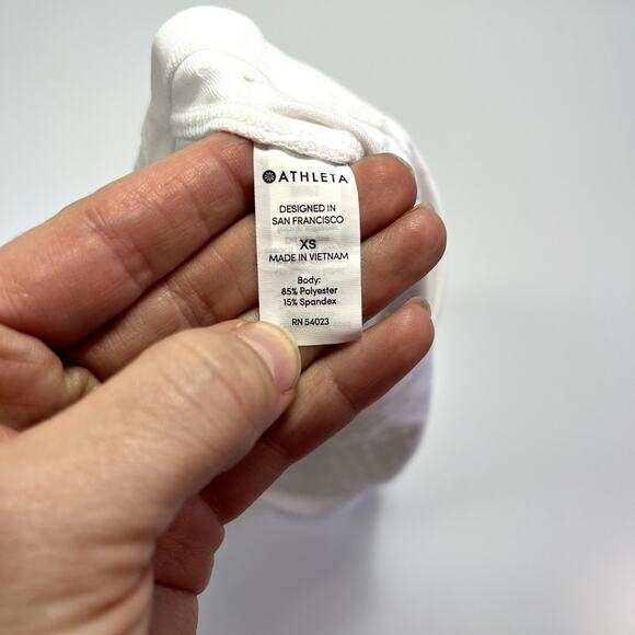 Athleta XS Crop Tank Top Shanti Yoga Tank Bright White Athletic Workout Shirt - Picture 7 of 12